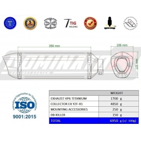 Exhaust kit Dominator EX TITANIUM YAMAHA YZF R1 / R1M 1000 RN 65 2020-2022 + DB KILLER