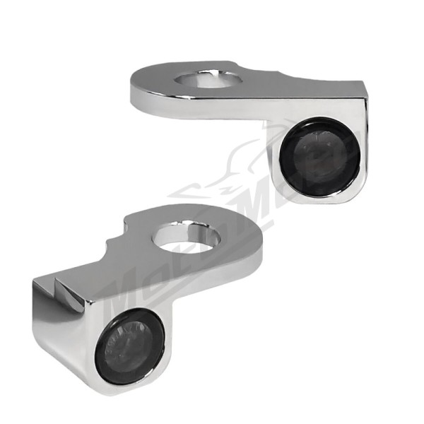 HEINZ BIKES Nano posūkiai/gabaritinės šviesos ant vairo chromuoti Harley Davidson VRSCA / VRSCDX / VRSCF / VRSCX 1130/1250 02-17