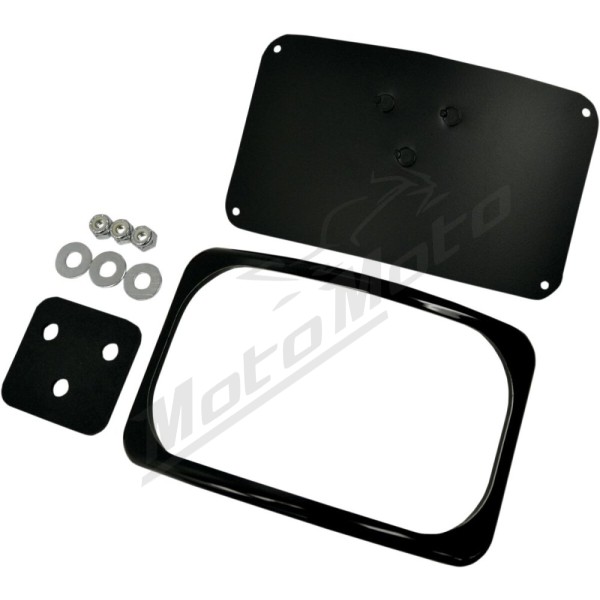 DRAG SPECIALTIES Small Radius Three-Bolt Style License Plate Mount Assembly 100x180mm