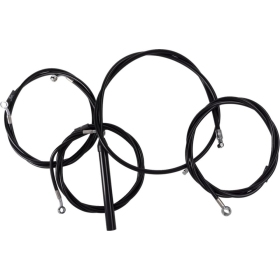 LA CHOPPERS Complete Black Vinyl Braided Handlebar Cable/Brake Line Kit 38cm - 43cm Harley Davidson FLHRXS / FLHTK / FLHX / FLHXSE / FLTRK / FLTRKSE / FLTRXSE 1868-1977 23-24