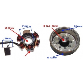 Stator ignition + flywheel GY6 4T