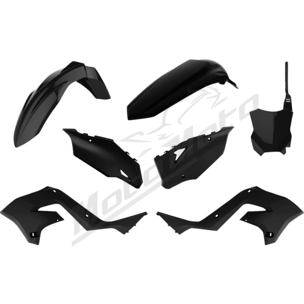 POLISPORT Restyle Plastikų komplektas juodas Kawasaki KX 125-250 03-08