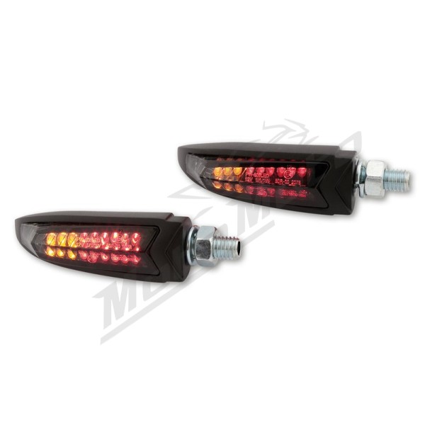 HIGHSIDER pro Arc LED Taillight/Indicator 3in1 Black/Smoke E-Approved (Pair)