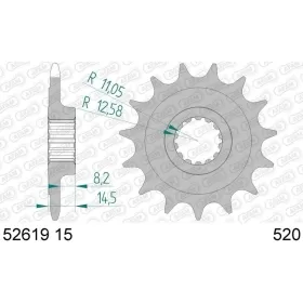 AFAM grandinės komplektas 520XHR2 15/43 DUCATI MONSTER 937 21-25