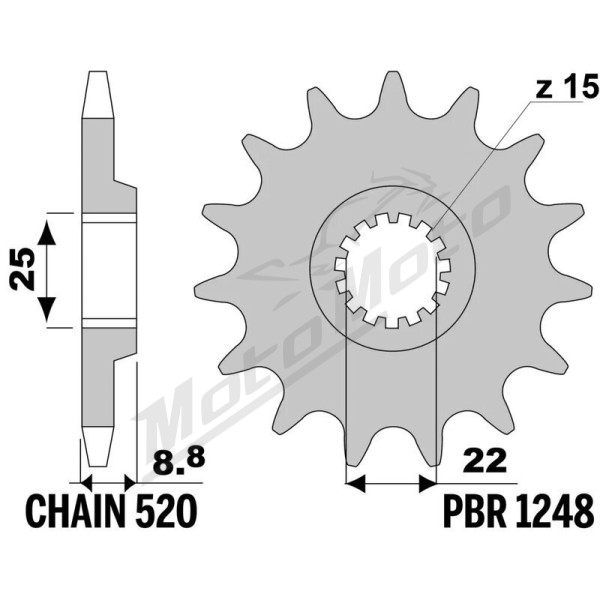 JT/PBR Grandinės komplektas 520HDS 14/50 KTM SX 250 1994