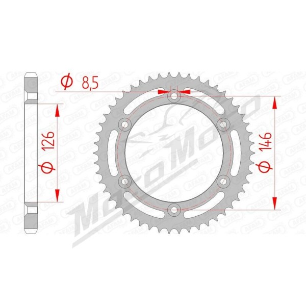 AFAM Steel Standard Rear Sprocket 428 50 teeth SUZUKI TS / DR 125 89-10