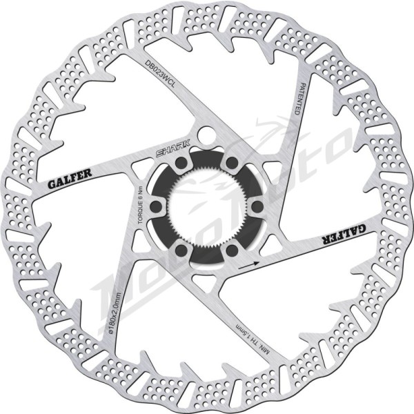 GALFER Fixed Disc Shark® Center-Lock ø180 x 2 mm