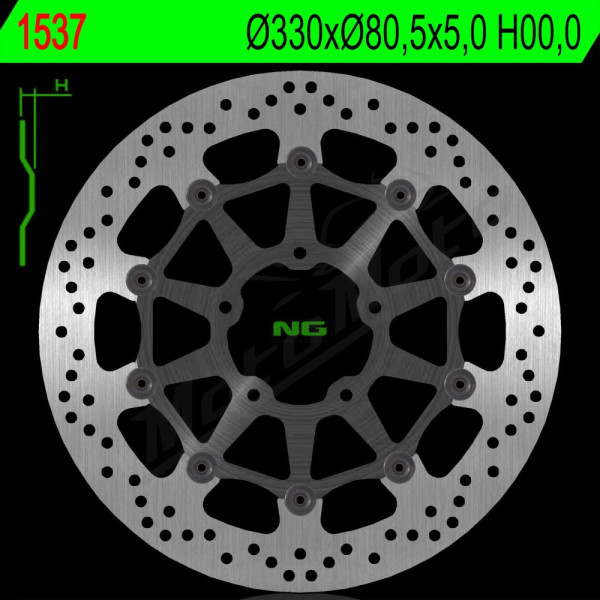 NG Front Floating Brake Disc 330X80.5X5mm Kawasaki Ninja ZX-10 1000cc 16-18