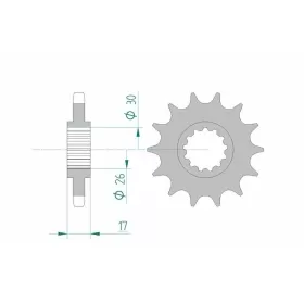 AFAM plieninė standartinė priekinė žvaigždutė 20603 - 530 15-17 dantukų HONDA VF / VFR / CBR / VTR / CBF / CB 750-1000cc 82-16