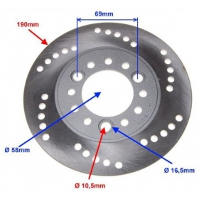 Stabdžių diskas galinis ADVENTURE 125 4 T Ø190mm