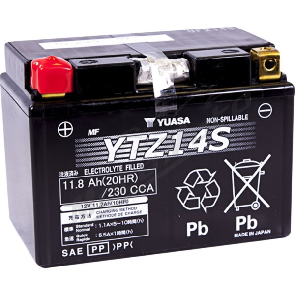 YUASA High Performance AGM Maintenance-Free Battery YUASA FA YTZ14S 12V 11.2Ah
