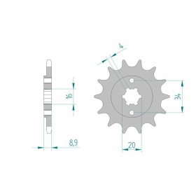 AFAM Steel Standard Front Sprocket 21300 - 520 12-14 teeth YAMAHA / HYOSUNG 200-250cc 90-13