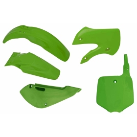 RACETECH Plastikų komplektas Kawasaki KX 65cc 02-21 Žalia