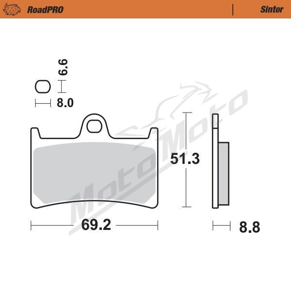 MOTO-MASTER Roadpro Front Brake Pads Yamaha BT / FJR / FZS / MT / CXV / XT / YZF-R / XV 125-1900 89-26
