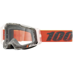 100% goggles model racecraft 2 schrute - clear lens - orange / grey