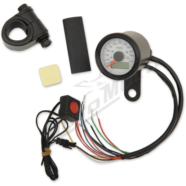 DRAG SPECIALTIES Universal 1-7/8" Programmable Metric Speedometer with Indicator Lights