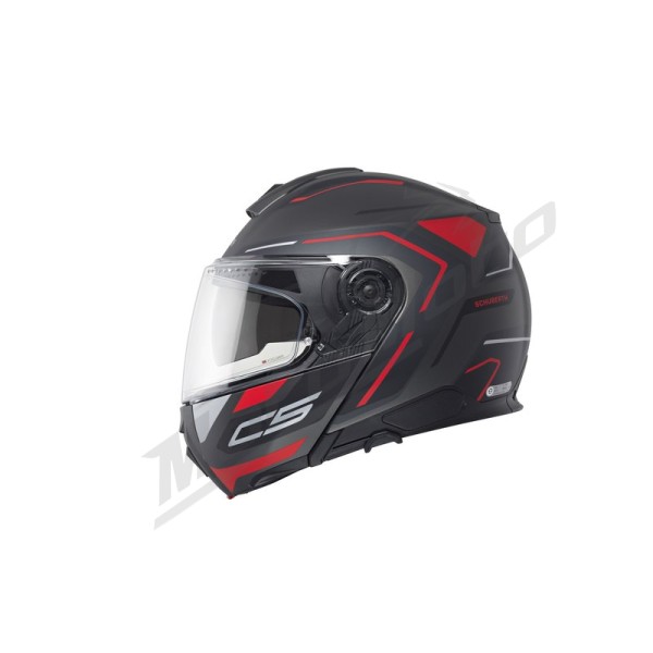 Atverčiamas šalmas Schuberth C5 Omega Juoda / Raudona