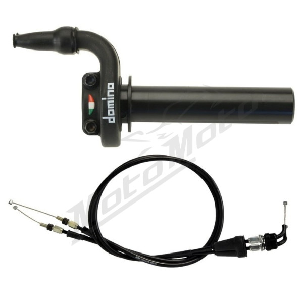 DOMINO KRE Akceleratoriaus rankenėlės ir troso kompl. Kawasaki KX 250-450 11-22