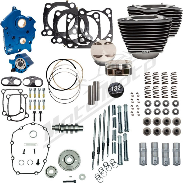 S&S CYCLE 132" Power Package Engine Performance Kit Harley Davidson FLHFB / FLHTCU / FLHTK 1750-1923cc 17-23