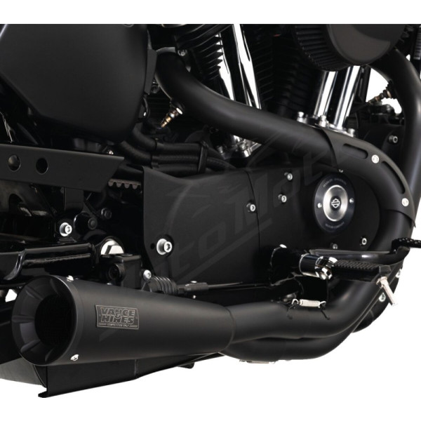 VANCE & HINES Upsweep 2-into-1 Exhaust System Black Harley Davidson XL 883-1200cc 04-13
