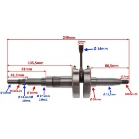 Alkūninis velenas TGB 202/ 303/ R50X 50cc 08-09