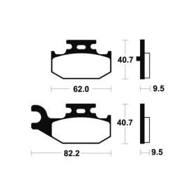 TECNIUM MX/ATV Sintered Metal Brake pads - MO316 Yamaha YFM 700 Grizzly / Raptor 06-25