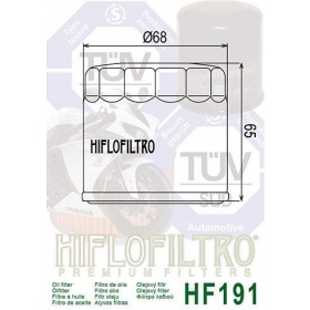 Oil filter HIFLO HF191 TRIUMPH METROPOLIS/ PEUGOT DAYTON/ AMERICA/ SPEED 400-955cc 1997-2018