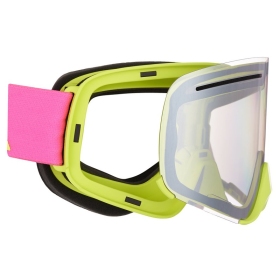 AMOQ Vision Vent+ Magnetic Motocross / Snow Goggles Pink / HiVis (Silver Mirror)