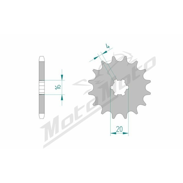 AFAM Steel Self-Cleaning Front Sprocket 28200 - 520 13-14 teeth SUZUKI / YAMAHA / SCORPA 80-125cc 71-22