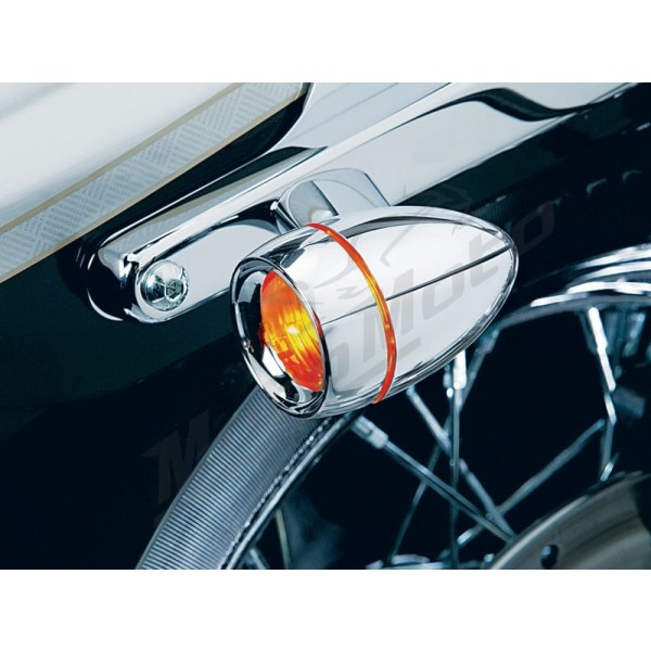 KURYAKYN Bezels with Amber Lens for Bullet Turn Signals Harley Davidson FLDE / FLHT / FLTRK / XL / XG 500/1977 19-24