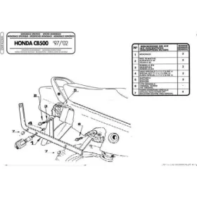 KAPPA Rear storage box bracket Honda CB 500 97-05