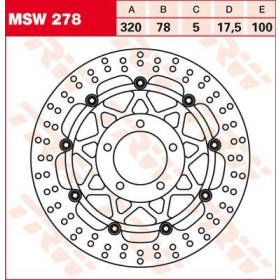 TRW Round Floating Front Brake Rotor Triumph Speed Triple / Sprint / Tiger 1050cc 05-20