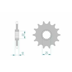 AFAM Steel Standard Front Sprocket 94313 - 520 12-14 teeth GAS GAS ENDUCROSS / MC / EC / RIEJU MR 200-450cc 96-21