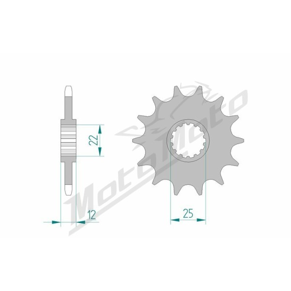 AFAM Steel Standard Front Sprocket 94313 - 520 12-14 teeth GAS GAS ENDUCROSS / MC / EC / RIEJU MR 200-450cc 96-21