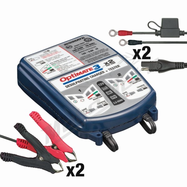 TECMATE OptiMate 3 x 2 Bank Battery Charger