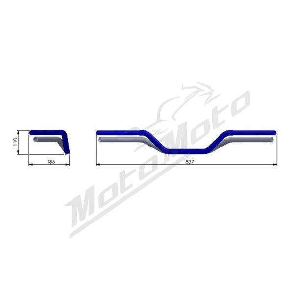 HIGHSIDER pro Flat Track Handlebar 25.4mm Harley Davidson / Honda / Indian / Kawasaki / Suzuki / Triumph / Yamaha 500-2000cc 89-23