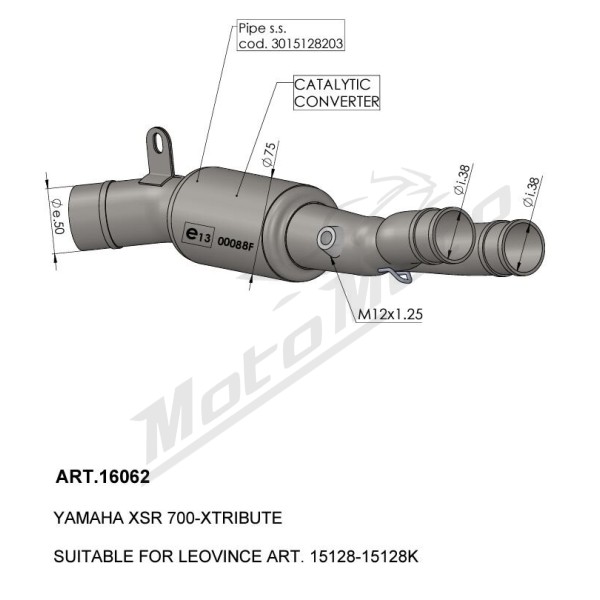 LEOVINCE Catalytic Converter YAMAHA XSR 700 21-24