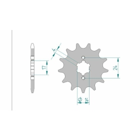 AFAM Steel Standard Front Sprocket 49102 - 420 11-15 teeth APRILIA / DERBI / KAWASAKI / BULTACO / GILERA 50-110cc 98-22