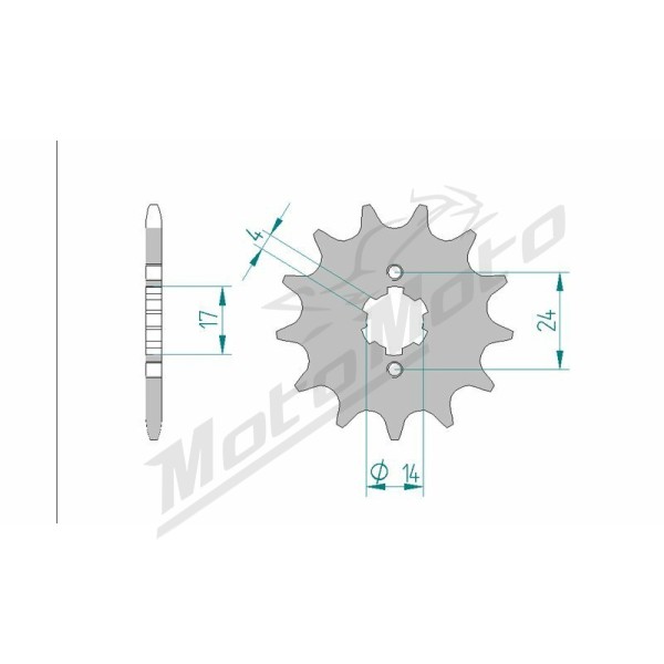 AFAM Steel Standard Front Sprocket 49102 - 420 11-15 teeth APRILIA / DERBI / KAWASAKI / BULTACO / GILERA 50-110cc 98-22