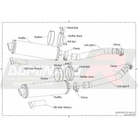 Exhausts kit Dominator OVAL KAWASAKI Z1000 2003-2006