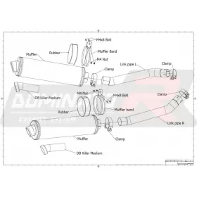 Exhausts kit Dominator OVAL KAWASAKI Z1000 2003-2006