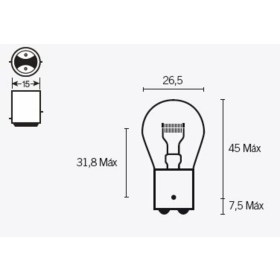 TECNIUM P21 lemputės 6V 21/5W 10vnt