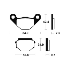 TECNIUM Street Organic Brake pads - MA184 Aprilia / Muz 125-660cc 92-06