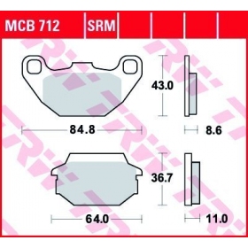 STABDŽIŲ TRINKELĖS TRW MCB712 STANDARD