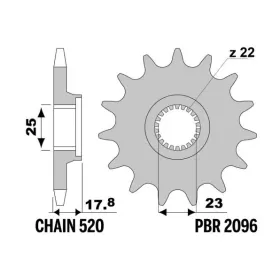 PBR plieninė standartinė priekinė žvaigždutė 2096 - 520 LAVERDA FORMULA 750 1998-2001