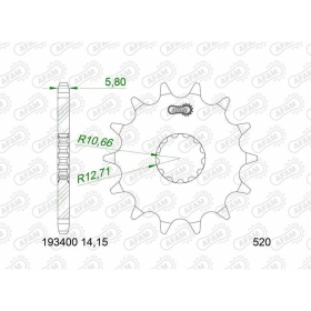 AFAM Steel Standard Front Sprocket 193400 - 520 14-15 teeth CF MOTO / BENELLI 450-700cc 20-25