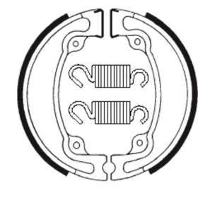 TECNIUM Street/Off-Road Organic Brake shoes BA042 Honda CR / XR 125-500cc 83-85