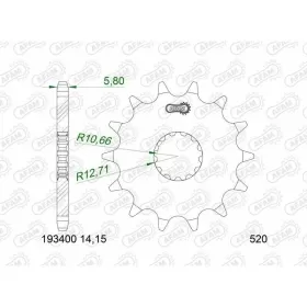 AFAM Steel Standard Front Sprocket 193400 - 520 14-15 teeth CF MOTO / BENELLI 450-700cc 20-25