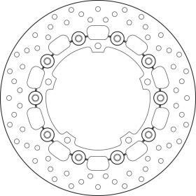 BREMBO Serie Oro apvalus plaukiojantis stabdžių diskas priekinis ​​​​​​​YAMAHA MT-07 / TENERE / XSR 700cc 2014-2024