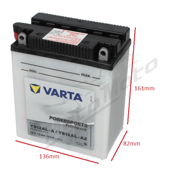 Varta 12V/12Ah moto (YB12AL-A / YB12AL-A2) Freshpack